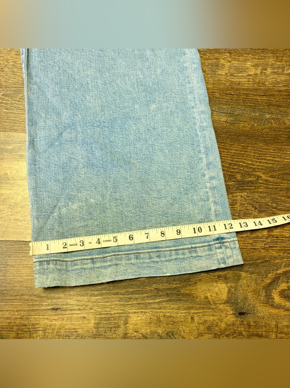 American Eagle Super High Rise Baggy Wide Leg Jeans Womens 16 Cargo Blue Stretch - Picture 10 of 10